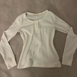 Levi’s Thermal Half-Button Long Sleeve White